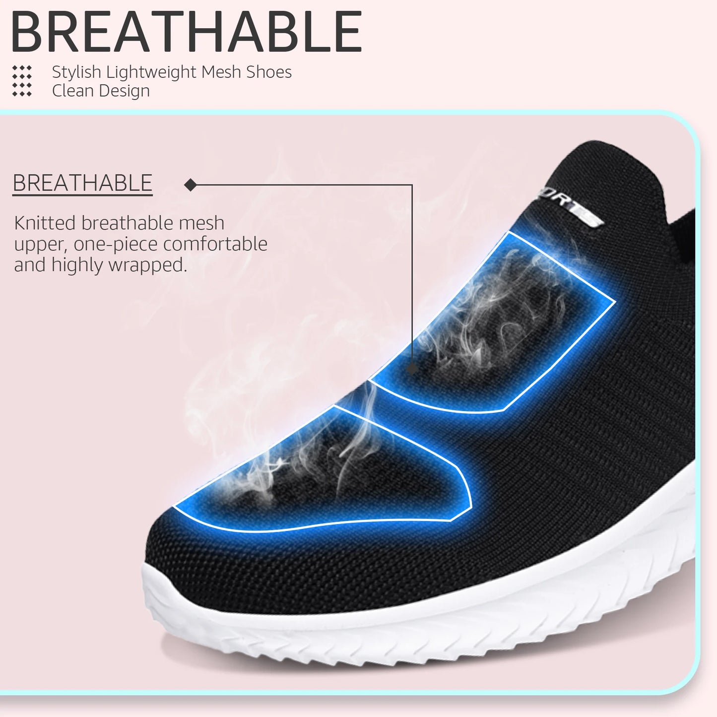 Maxy Women's Running Shoes Women's Lightweight Slip On Walking Running Shoes Athletic Sneakers