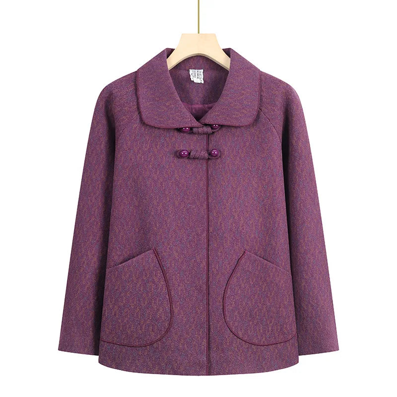 Amay Fashion Party Retro Jacket Winter Grandma Warm Tang Costume Traditional Chinese Clothes Female Plus Size 5XL Vintage Button Coat