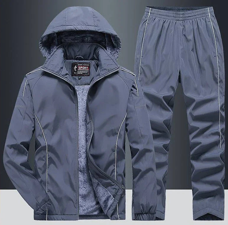 New Warm Sport Suit Men`s Sets Sweatshirts Hoodies +Sweatpants Winter Fleece Tracksuit Windproof Gym Jogging Sportswear Clothing