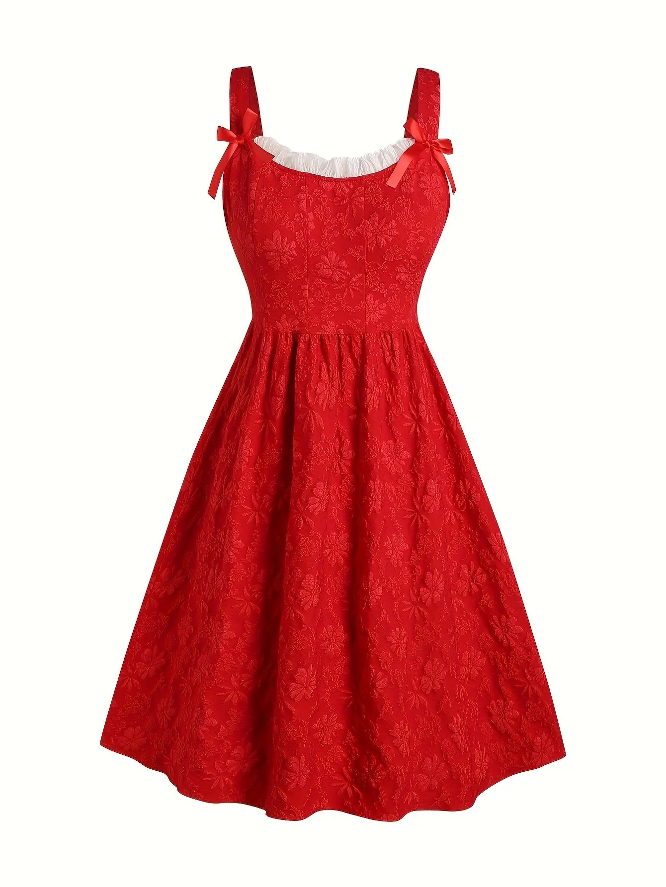 Maxy Plus-size ladies floral sweet lace back formal princess dress party evening gown