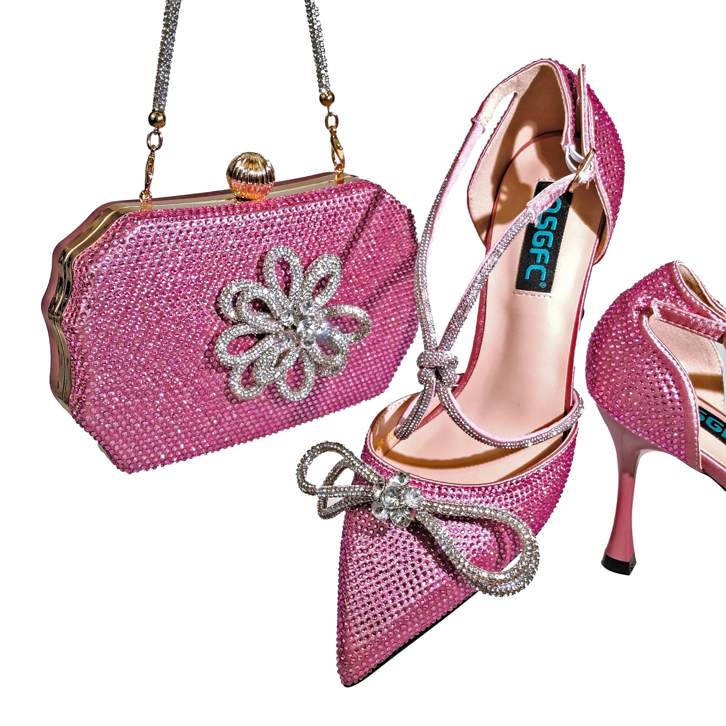 Maxy New Arrival Fashionable Shoes and Bag Silver Color Women's Wedding Special Appliques for African Lady Sandals
