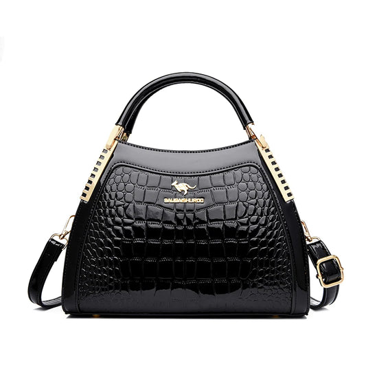 Maxy High Quality Patent Leather Three Layers Women Shoulder Bags Luxury Designer Messenger Casual Tote Bag Large Capacity Hand bags