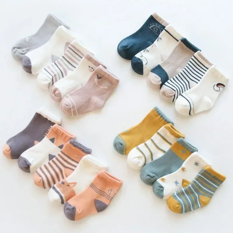 Maxy Spring and Autumn New Cartoon Midtable Children's Socks Combed Cotton Boys and Girls Baby Socks Baby Socks for Children