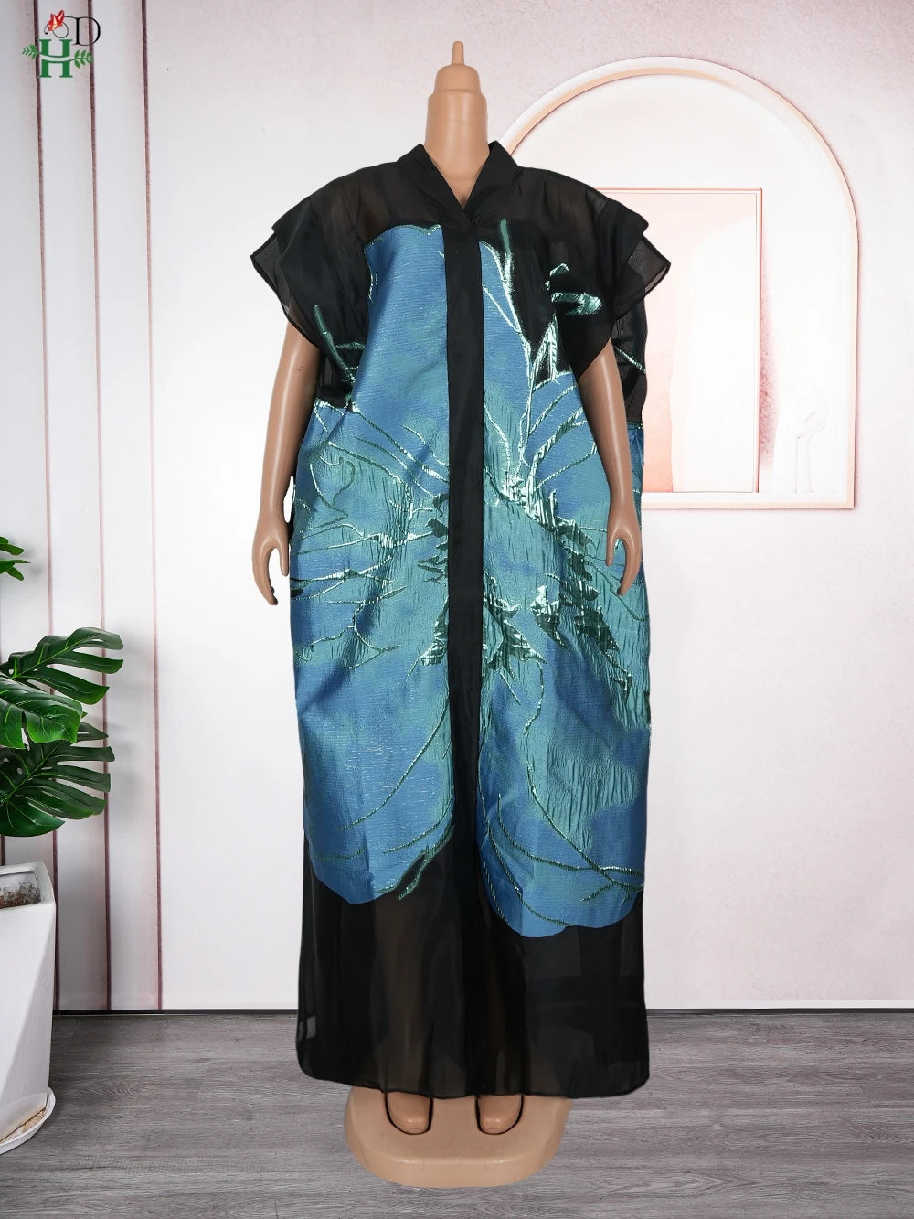 Maxy H&D Plus Size African Dresses For Women New Dashiki Ankara Turkey Outfit Gown 2 Pieces Summer Party Dress Jacquard fabric