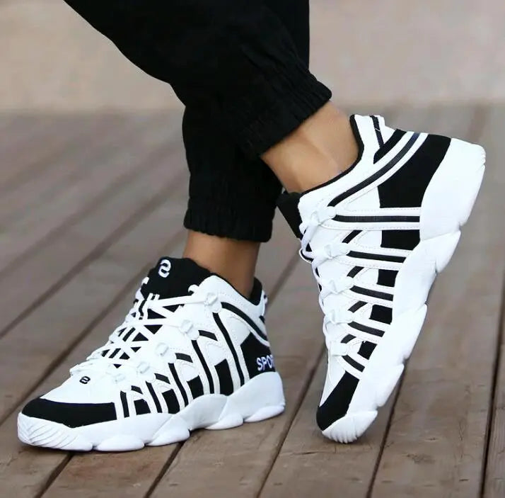 Maxy Large Size PU Leather Men's Running Shoes Men's White Sports Shoes Women Sport Shoes for Men Sneakers Red Basket Walk