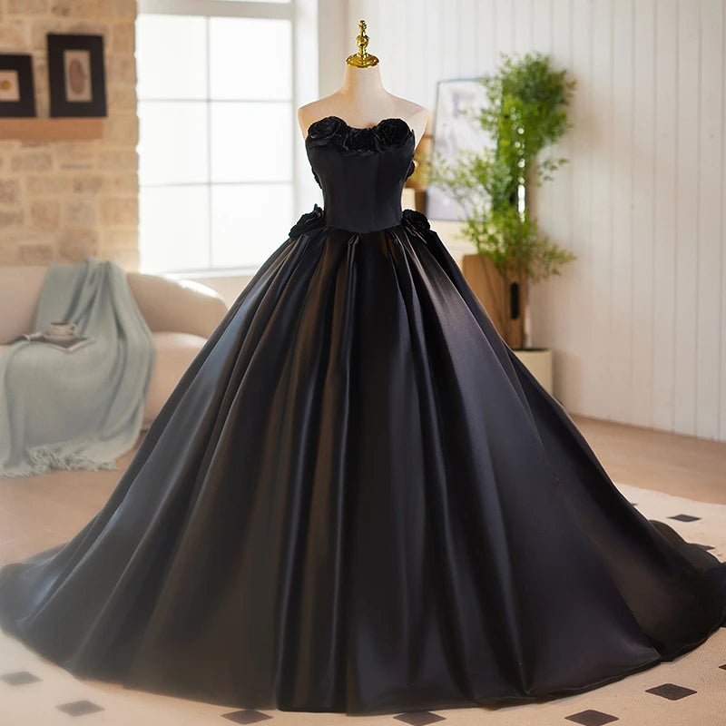Maxy Strapless Party Dress Black Dress 15 Quinceanera Dresses Ball Gown Sweet Prom Dress Formal Dress Customized