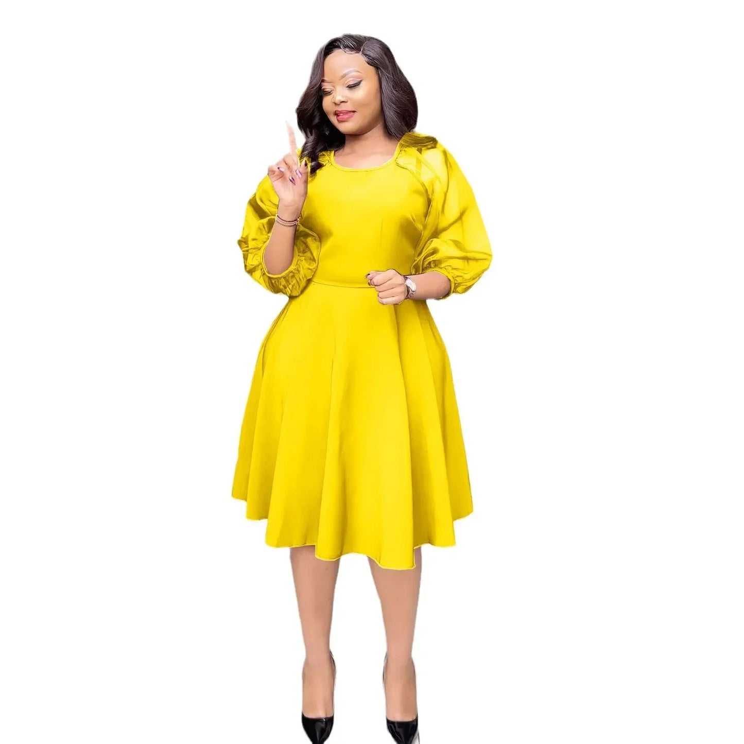 Amay Purple A-line Dresses For Women Evening Party High Waist Robe Ladies Elegant Midi Dress Clothing New