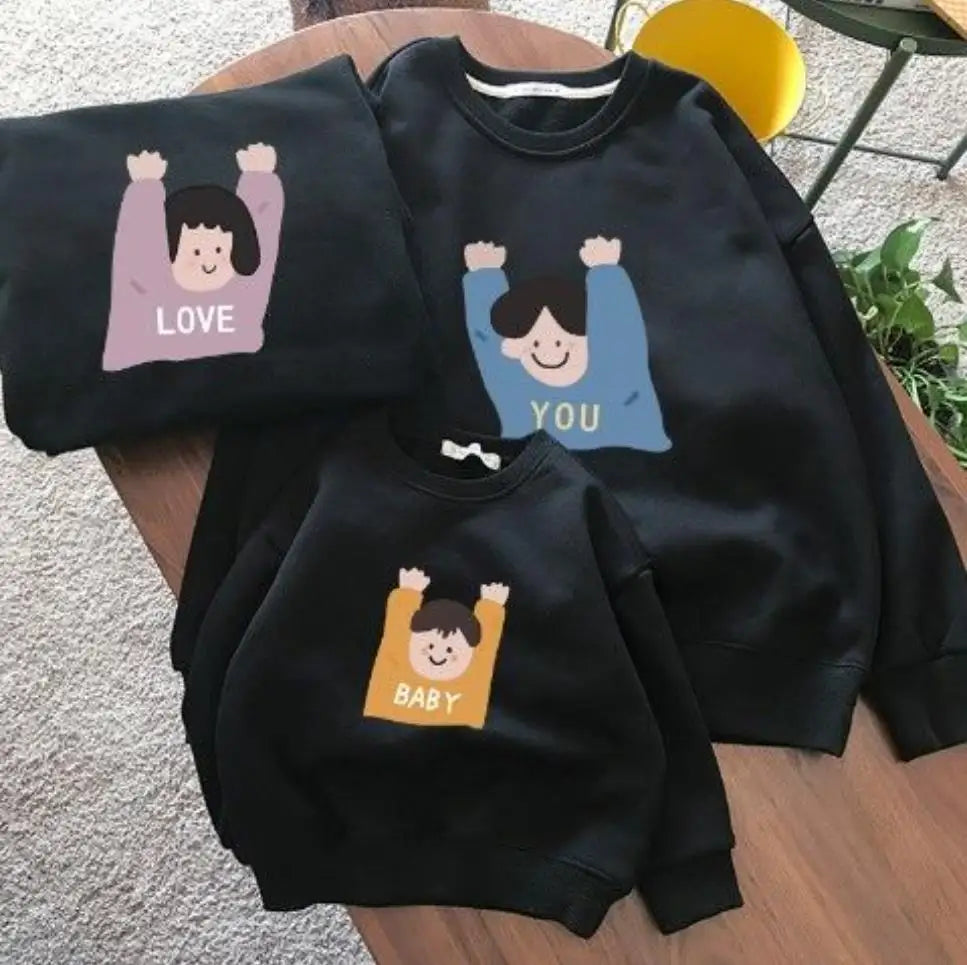 Maxy Autumn Winter Sport Family Matching Outfits Long Sleeve Sweatshirt Tees Baby Family Looking Sweater Family Outfits Clothes