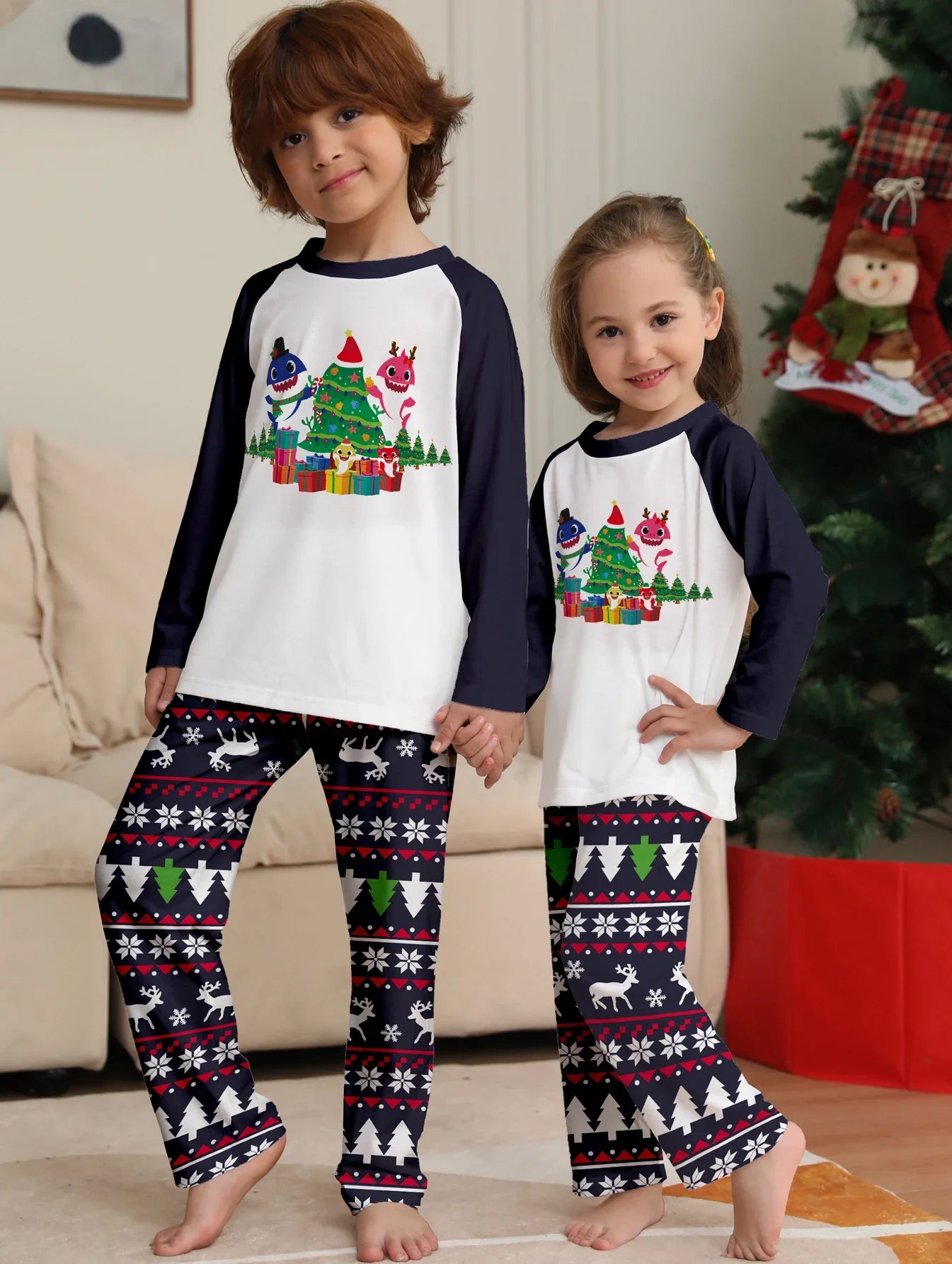 Christmas Printed Parent Boy Girl Mommy Adult Daughter Clothes Outfits Xmas Autumn Korean Family Matching New Home Pajamas Set