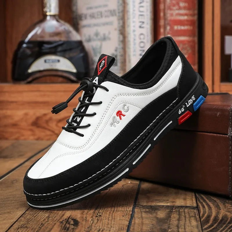 Visco New Men Shoes Breathable Leather Casual Shoe Fashion Business Men Shoes Four Seasons Versatile Tide Shoes Zapatillas Hombre