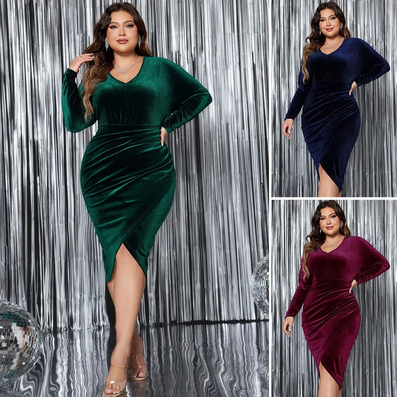Maxy Gown Plus Evening Long Sleeved Tight Fitting Dress, Sexy High Waisted Dress Party Summer Elegantes Casual Y2k