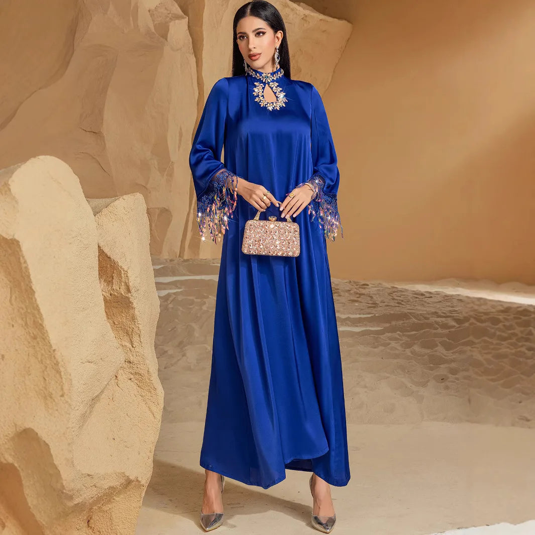 Maxy Luxury Diamond Evening Dresses for Abaya Dubai Formal Dress Elegant Women Gown Eid Djellaba Kebaya Femme Marocain Caftan