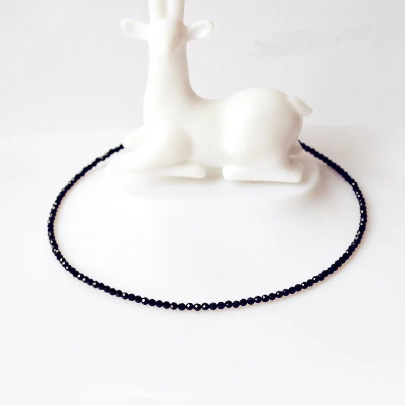 Maxy Fashion Brand Simple Black Beads Short Necklace Femme Ladies Choker For Women Party Jewelry