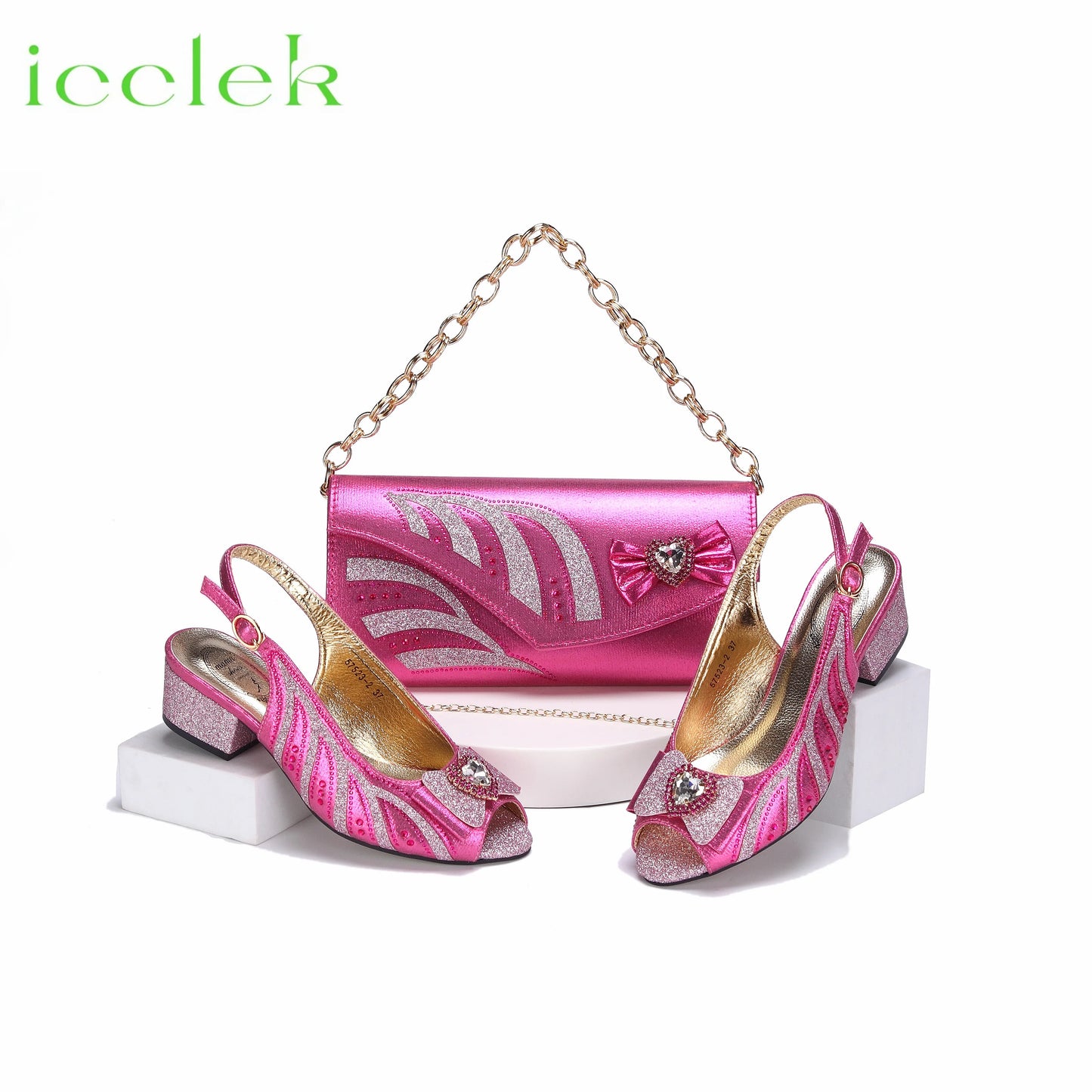 Maxy New Arrival Elegant Style Color Low Heels Nigeria Popular Design African Ladies Shoes and Bag Set-