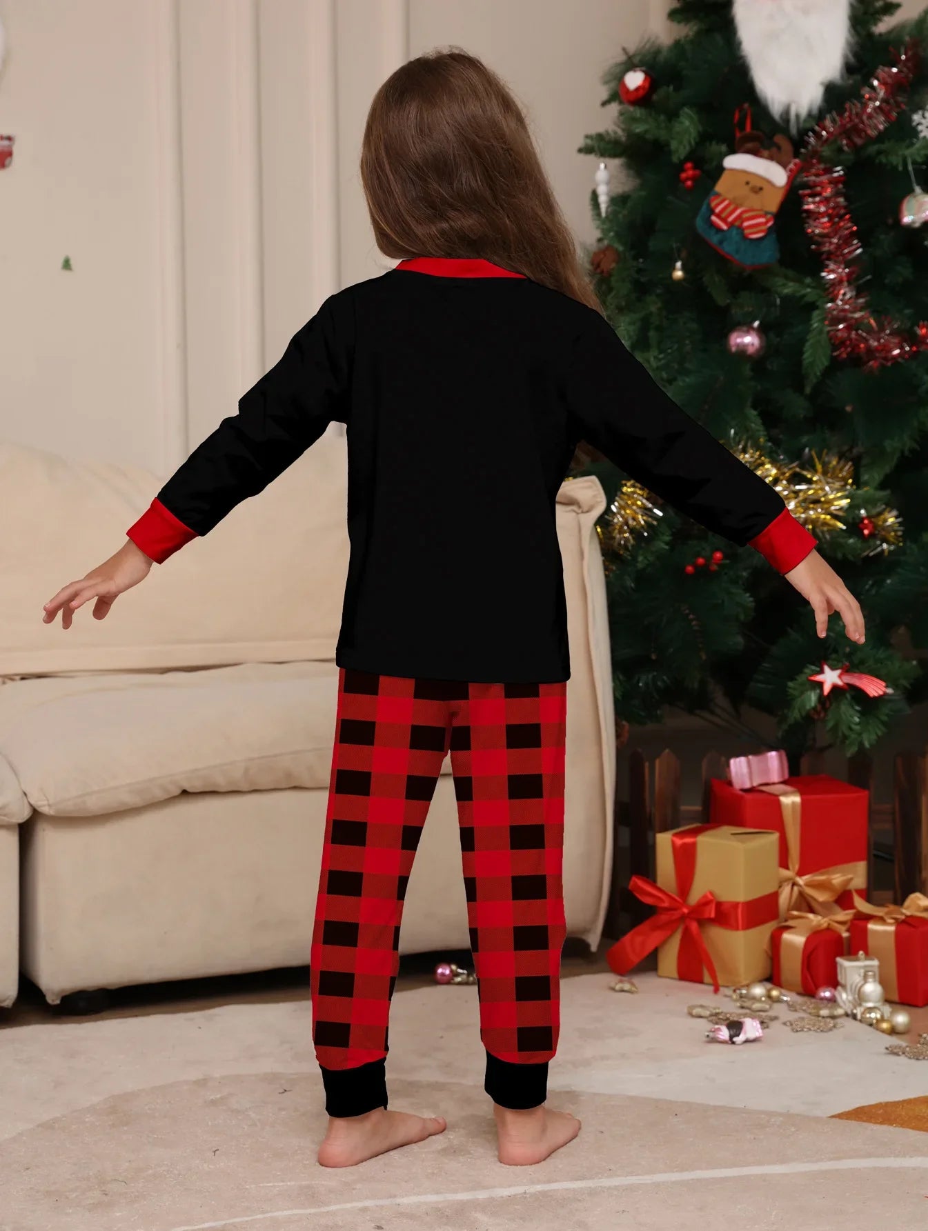 New Maxy Print Mother Father Kids Matching Outfits Christmas Pajamas Set Baby Romper Soft Casual Loungewear Xmas Family Look