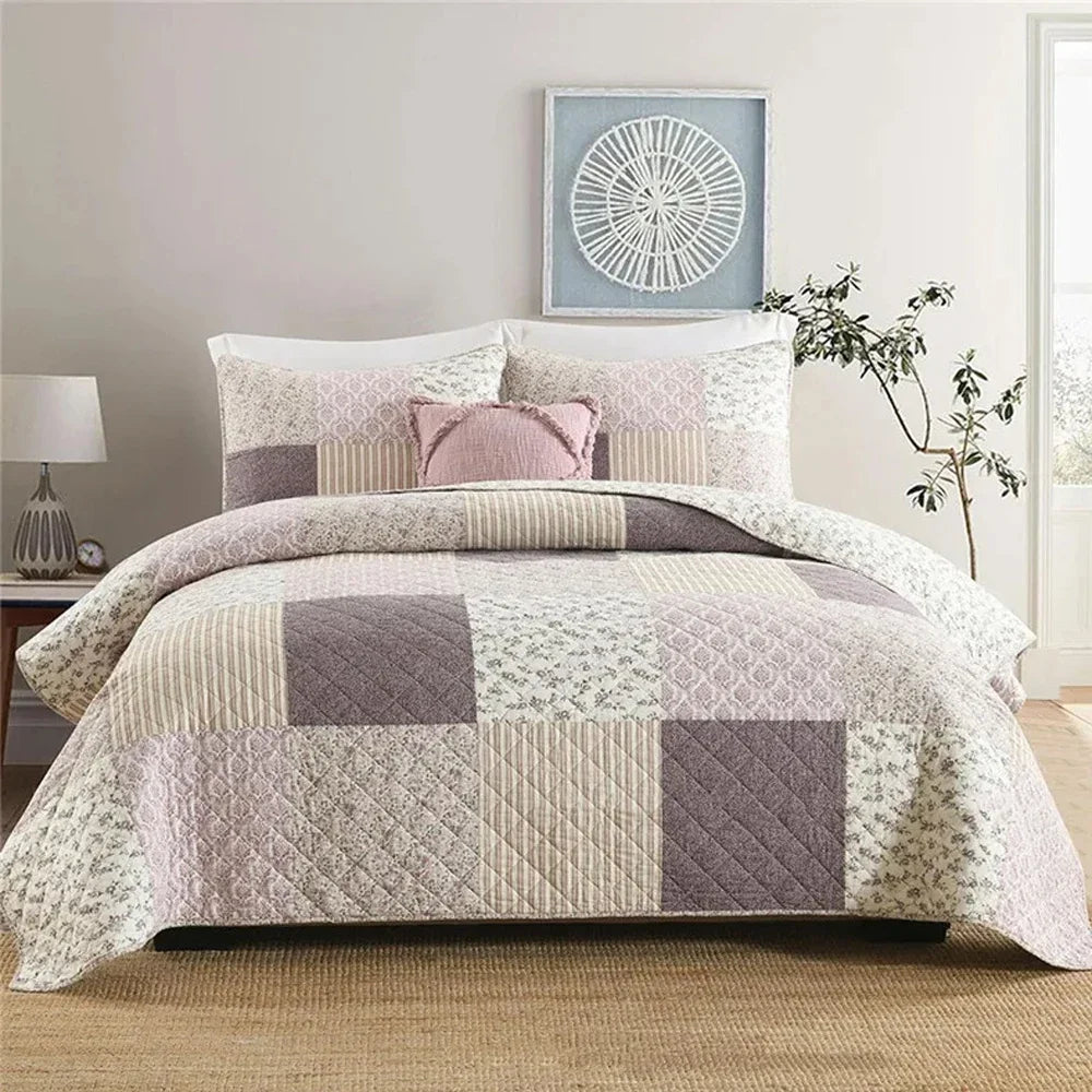 Maxy 3pcs cotton Bedspread on the bed Stitch Patchwork blankets Christmas home decoration bed cover double bedspreads and coverlets