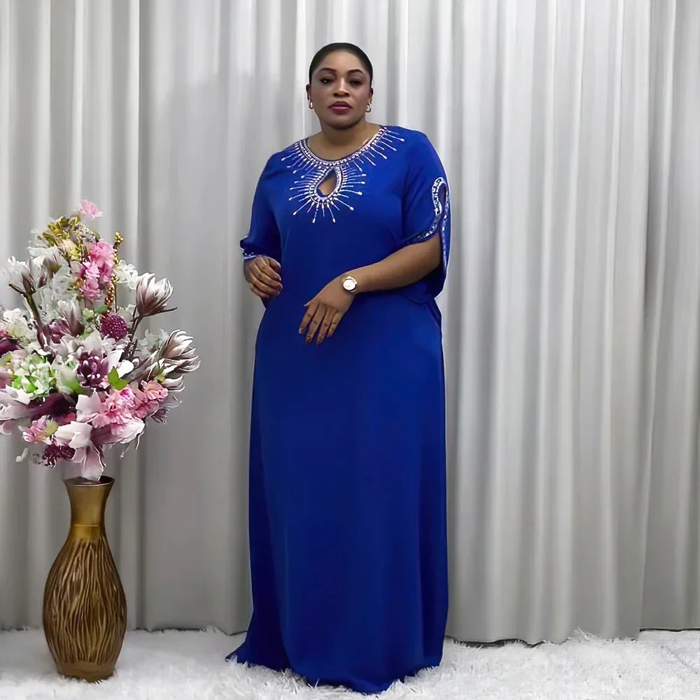 New Arrival turkey dresses for women luxury Rhinestone african dresses for woman Morden Style abaya dubai luxury 2024