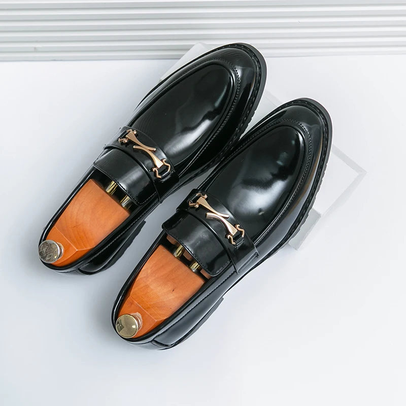 Visco New Men's Casual Leather Shoes Four Seasons Plus Size Anti Slip Business Leather Shoes Fashion Versatile Tide Party Driving Shoe