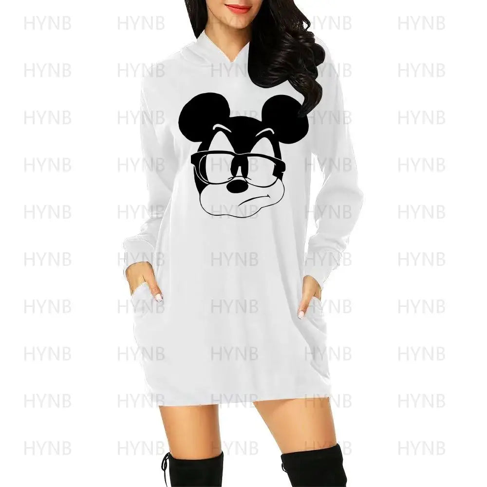 Maxy Sweater Dress Elegant Dresses for Women Long Sleeves Luxury Party Hoodie Disney Kawaii Mickey Women's Mini Minnie Mouse Y2k