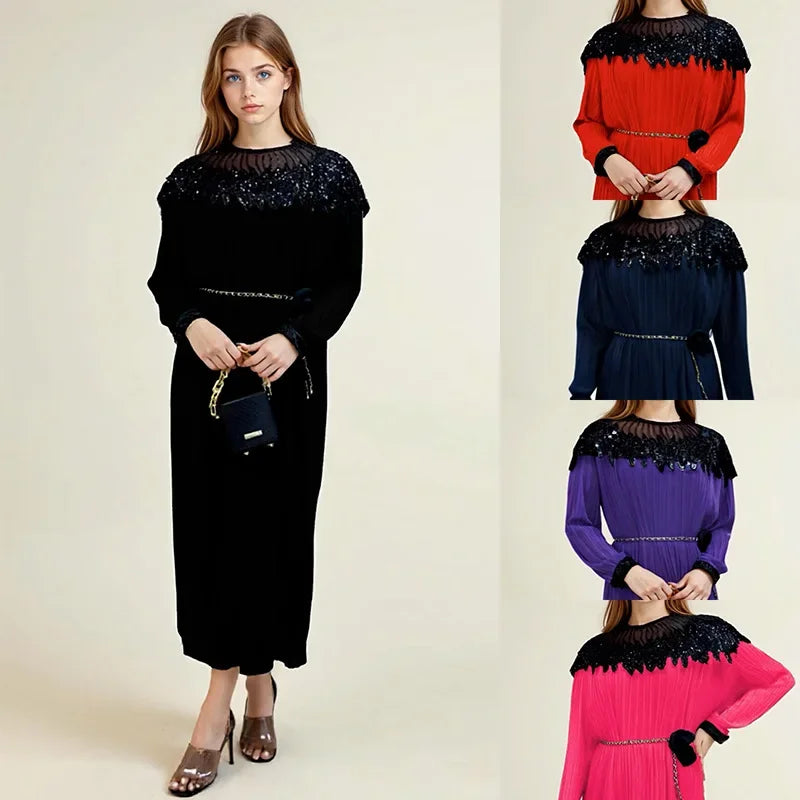 Amay Sequin Plus Size Evening Dresses for Women Luxury Gown Elegant Wedding Party Evening Long Dress Ankara Ladies Clothing