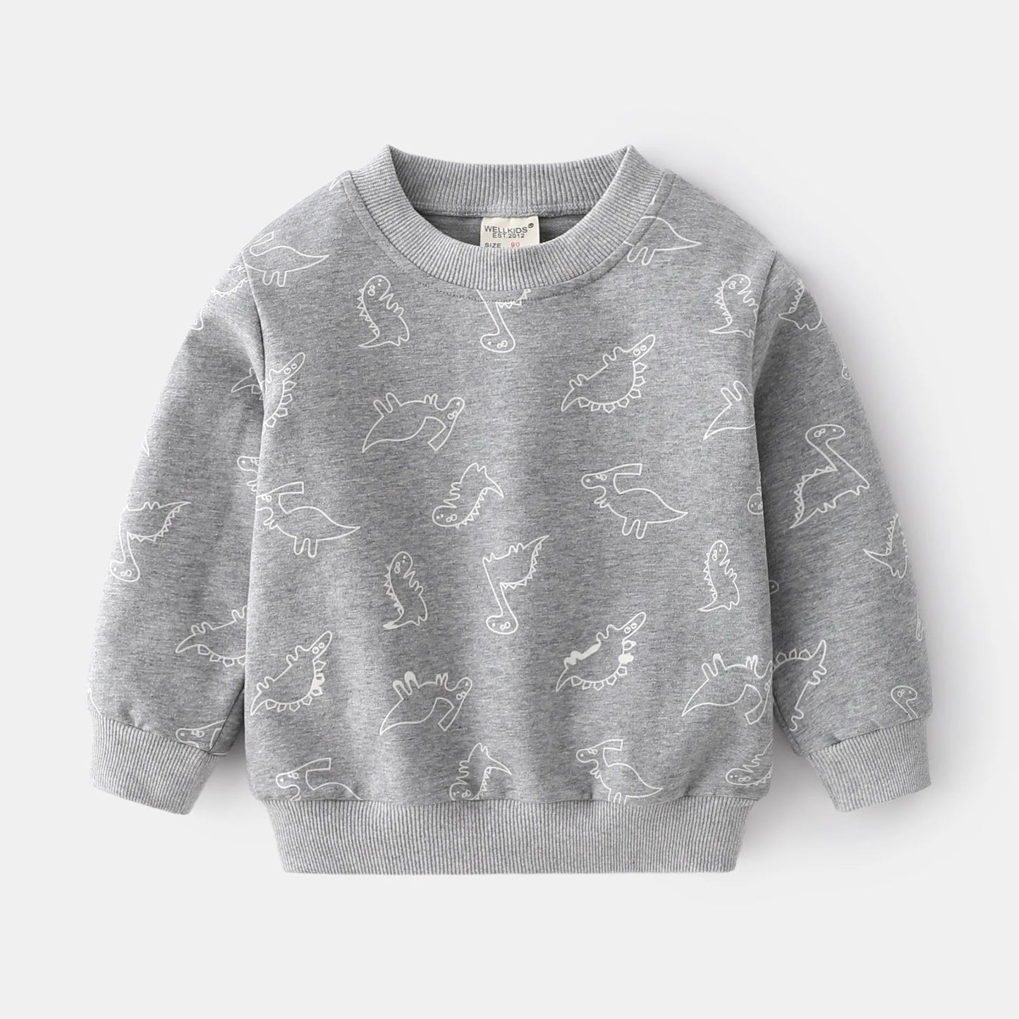 Maxy 100% Cotton sweatshirt boys girls Long sleeve print 3D dinosaur sports BABY tops spring autumn toddler clothes clothing