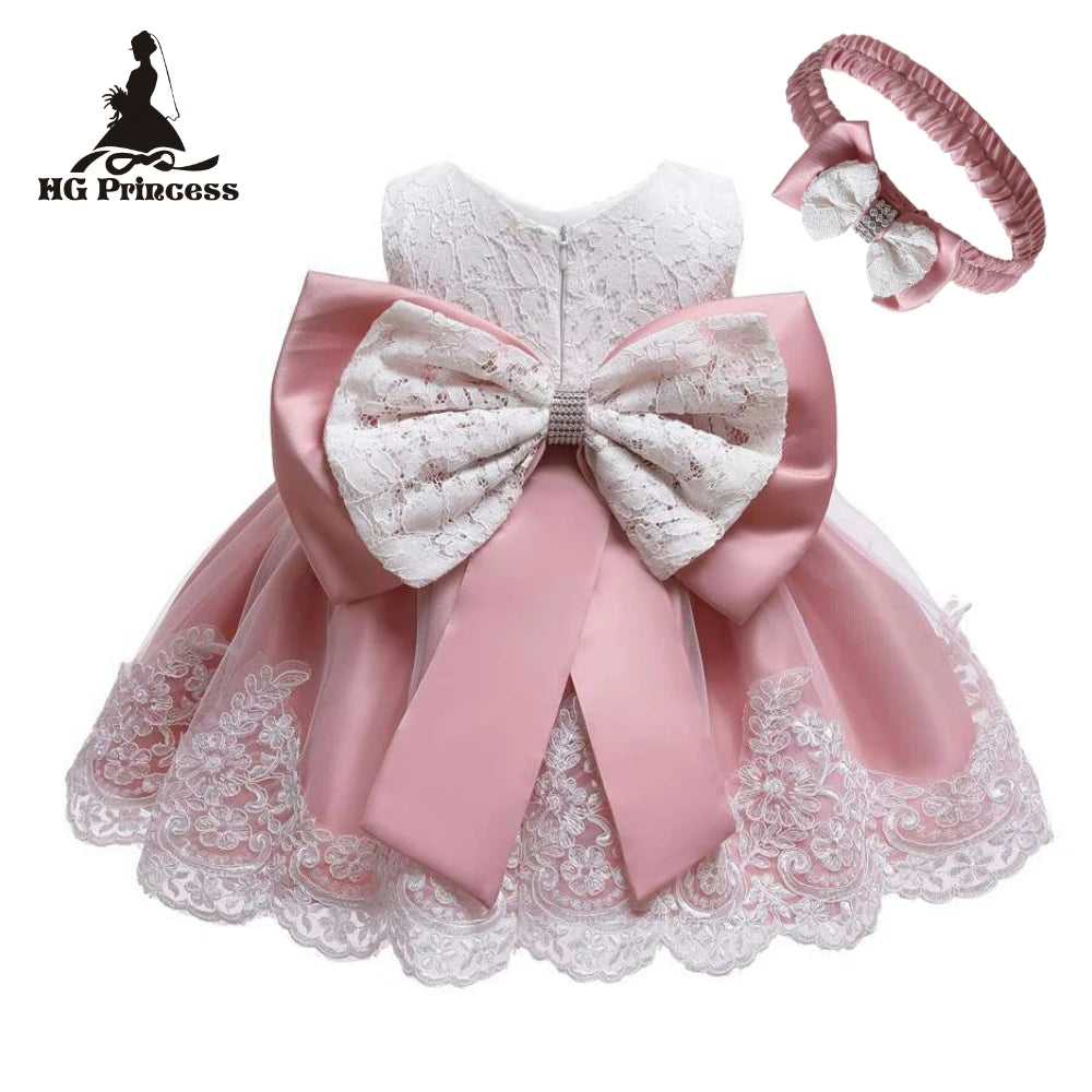 Maxy Hot Selling 0-5 Years Girl Dress Red Princess Party Dresses For Baby 1 year Girls Toddler Christening Gown Newborn Kids Clothes