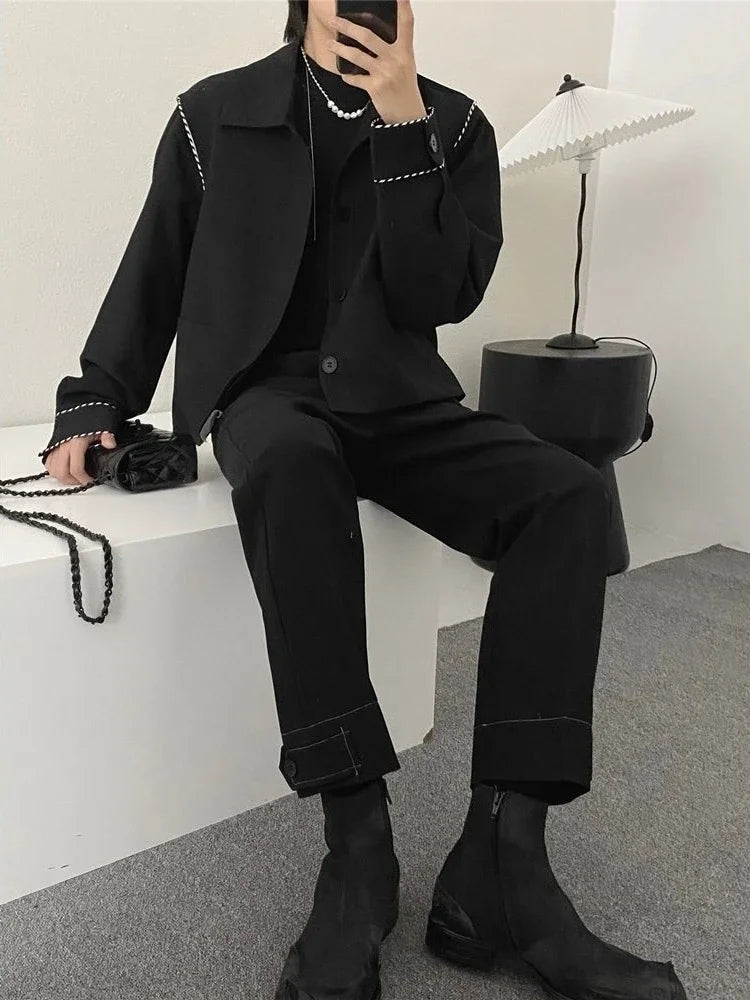 Maxy Coats Oversize Man Suits and Blazers Single Breasted Black Jacket for Men Plus Big Size Fashion Luxury Designer Summer New