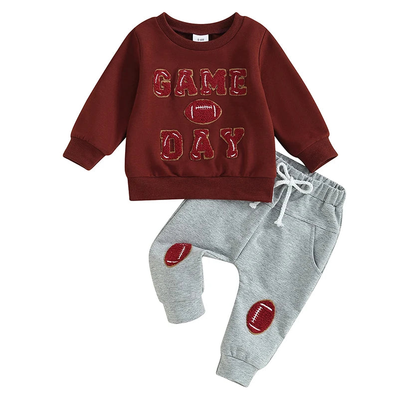 Toddler Baby Boy Outfit Long Sleeve Sweatshirts Pants Clothes Set Infant Boys Fall Winter 2PCS