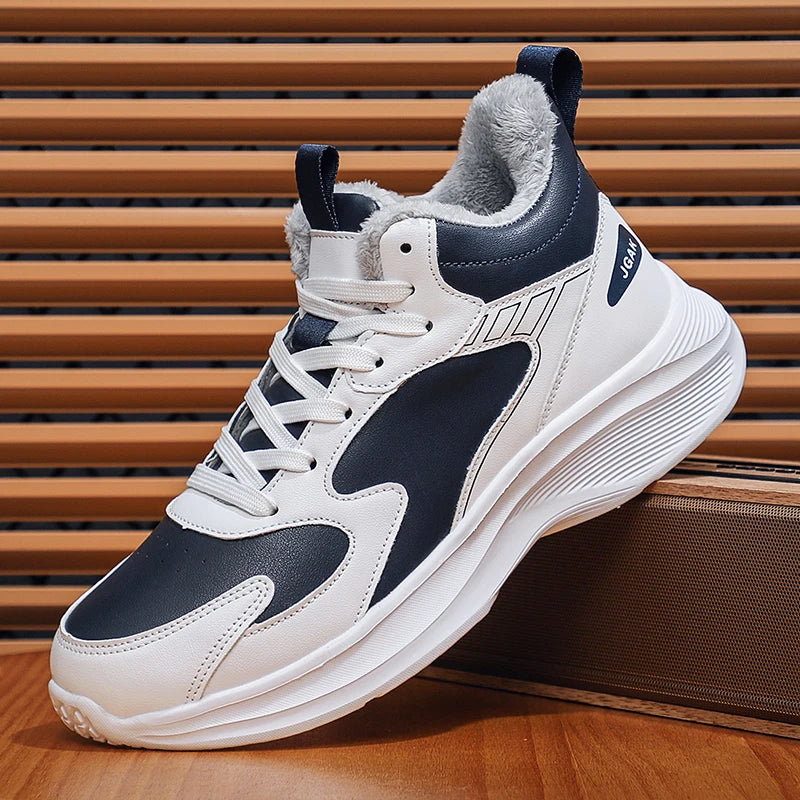 Maxy Plus Big Size 49 50 51 Winter Leather Sneakers Casual Sports Shoes Super Warm Inner Plush Frost-Resistant