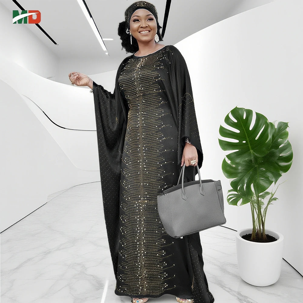 Maxy Dresses For Women New Pearl Dress Plus Size Wedding Party Evening Gowns Elegant Kaftan Boubou Djellaba Clothing