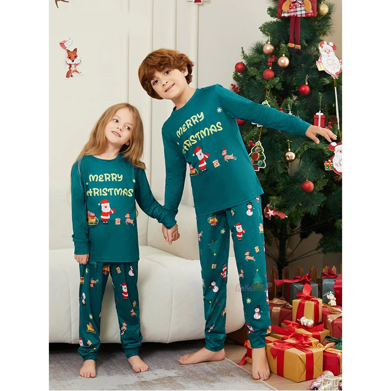 Christmas Family Matching Outfits 2024 New Mom Dad Kids Xmas Pajamas Clothes  Baby Rompers Casual Sleepwear Family Look Pyjamas