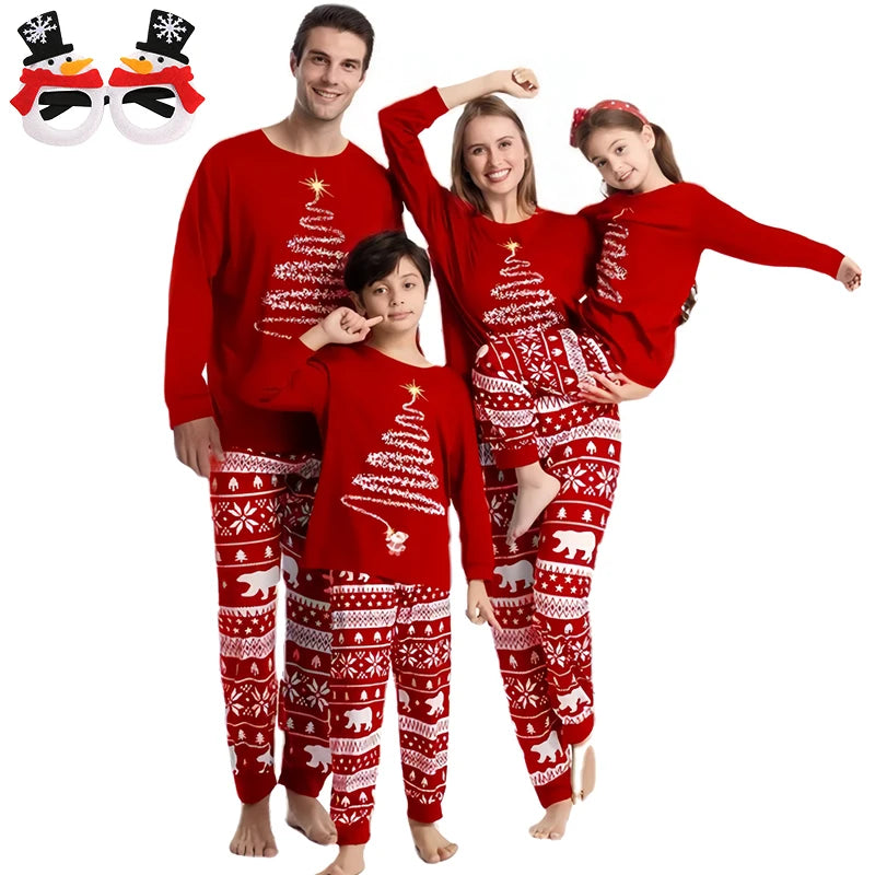 Hot Winter Max Christmas Pajamas Family Matching Outfits Xmas Mother Kids Baby Loungewear Pijama Men Women's Look Pajama Top + Pants