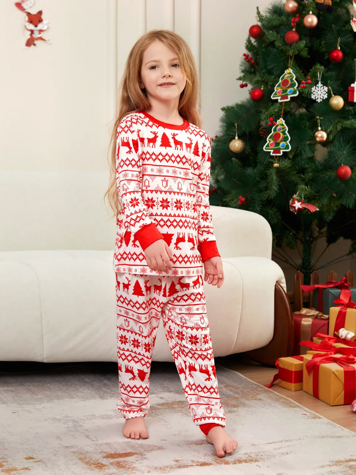 Christmas Pajamas Family Red White Stripe Christmas Pajamas Family Matching Set Long Sleeve Christmas Pjs