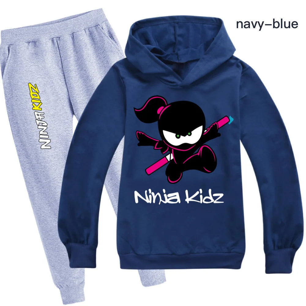 Maxy Fall Boys T Shirts Hoodies 2pcs Sets Toddler Girl Winter Clothes NINJA KIDZ Kids Christmas Clothing Fashion Children Outfits