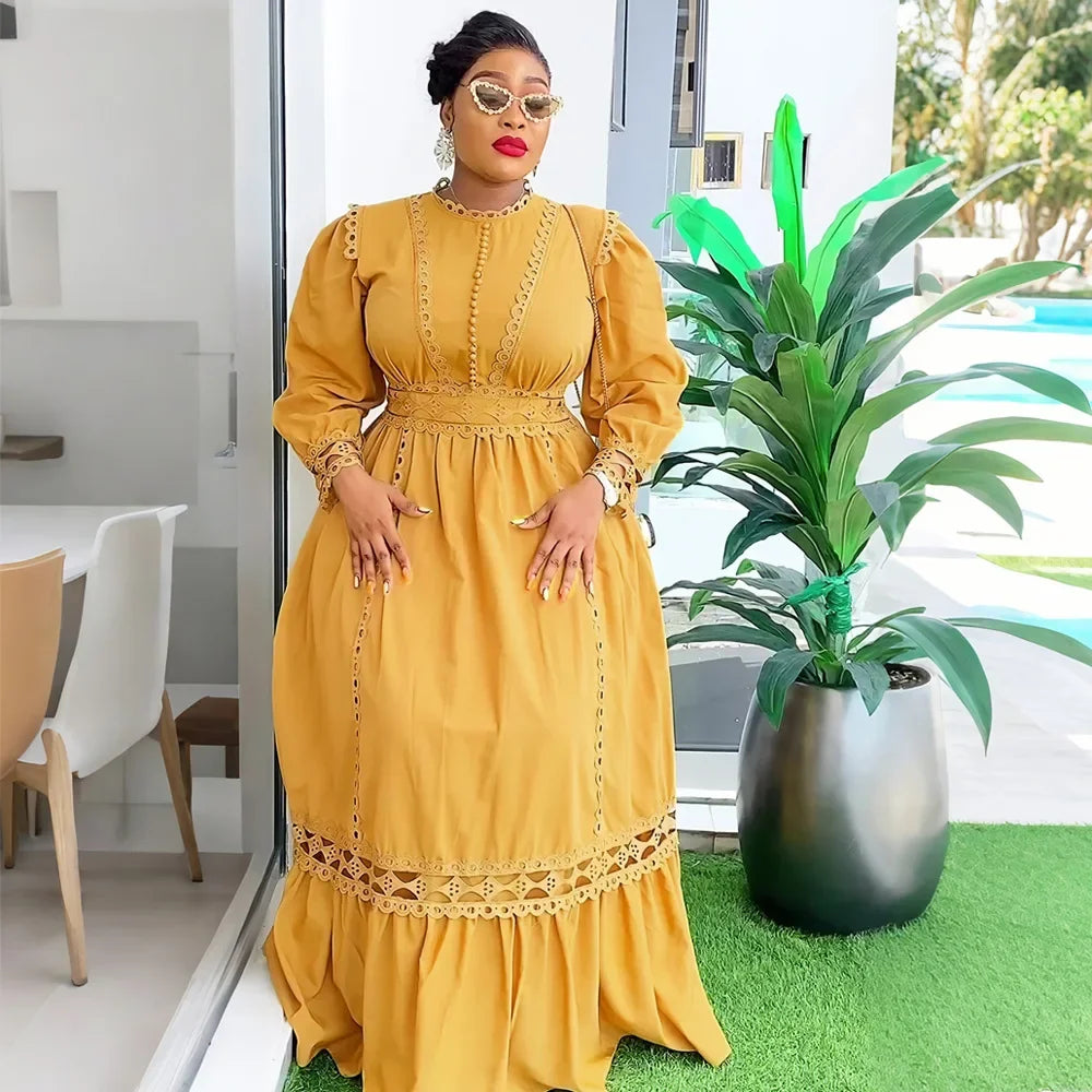 Amay Party Dresses for Women New Fashion Evening Gown Plus Size Elegant Turkey Muslim Maxy Dress Dashiki Ankara Kaftan
