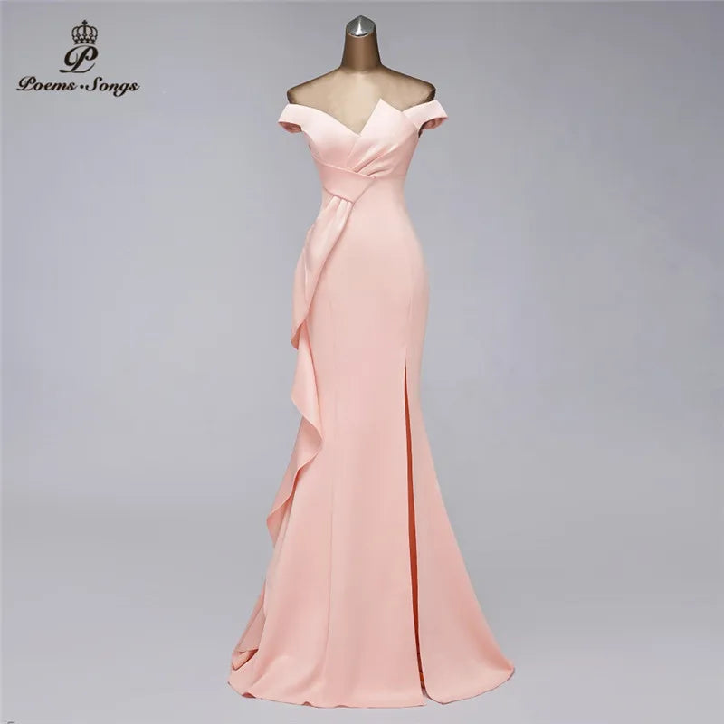 Maxy Beautiful new candy color evening dresses greed dress prom dresses mermaid vestidos de fiesta de noche women dress elegant