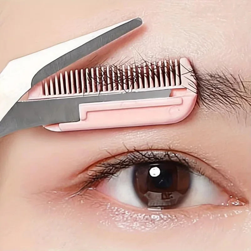Maxy Eyebrow Razor Scissor Stainless Steel Safe Anti-scratch Trimmer for Beginners Crescent Sharp Beauty Tool Multi-color