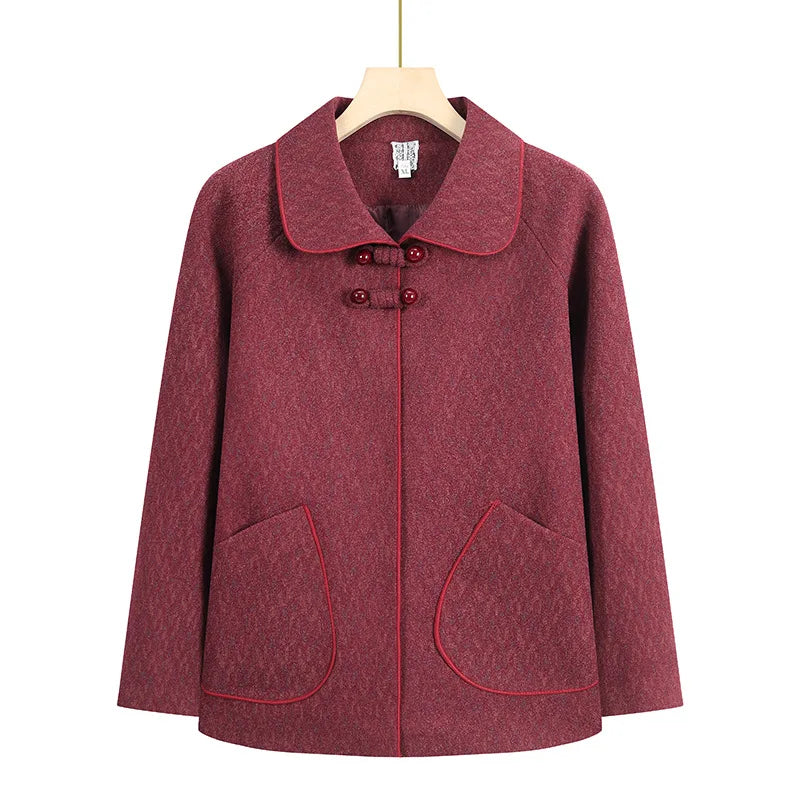 Amay Fashion Party Retro Jacket Winter Grandma Warm Tang Costume Traditional Chinese Clothes Female Plus Size 5XL Vintage Button Coat