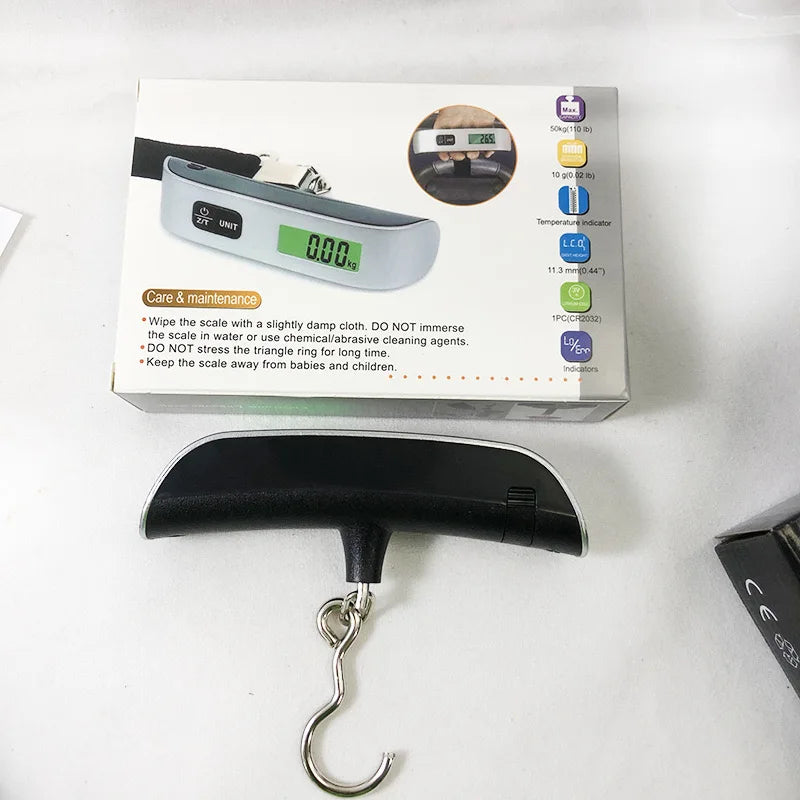 Maxy 50kg Portable Hanging Scale Electronic Hand Luggage Scale Digital Display Suitcase 110lb Travel Baggage Bag Weighing Tools