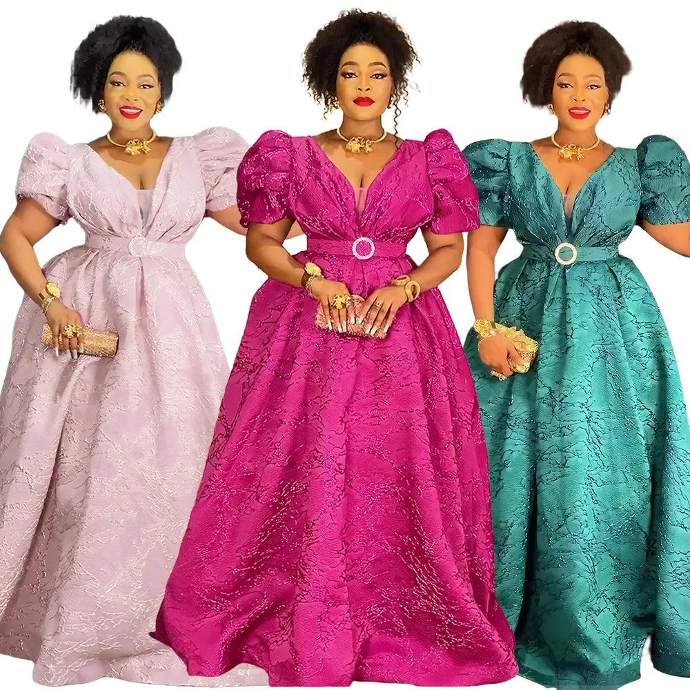 Amay Plus Size Evening Dresses for Women African Luxury Gown Elegant Muslim Wedding Party Long Dress Ankara Ladies Clothing