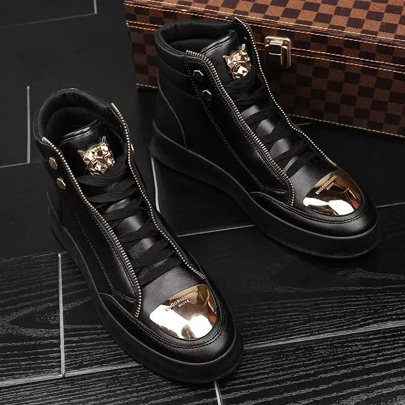 Maxy Casual Shoes Men Sneakers New Fashion Men's Ankle Boots Leopard Platform Shoes designer original Men Boots zapatillas