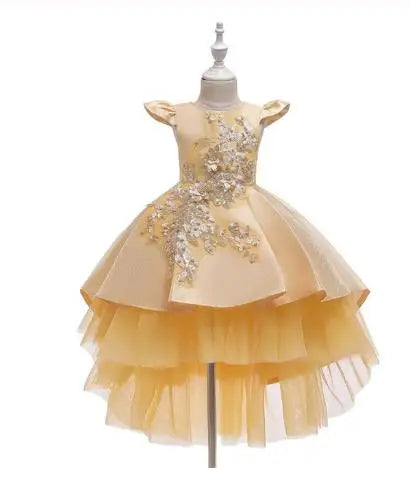 Maxy Girls Dress Kids Dresses Little Princess Flower Girl Dress Long Wedding Gown Children Christmas Party Clothing 1 2 3 6 8 Years