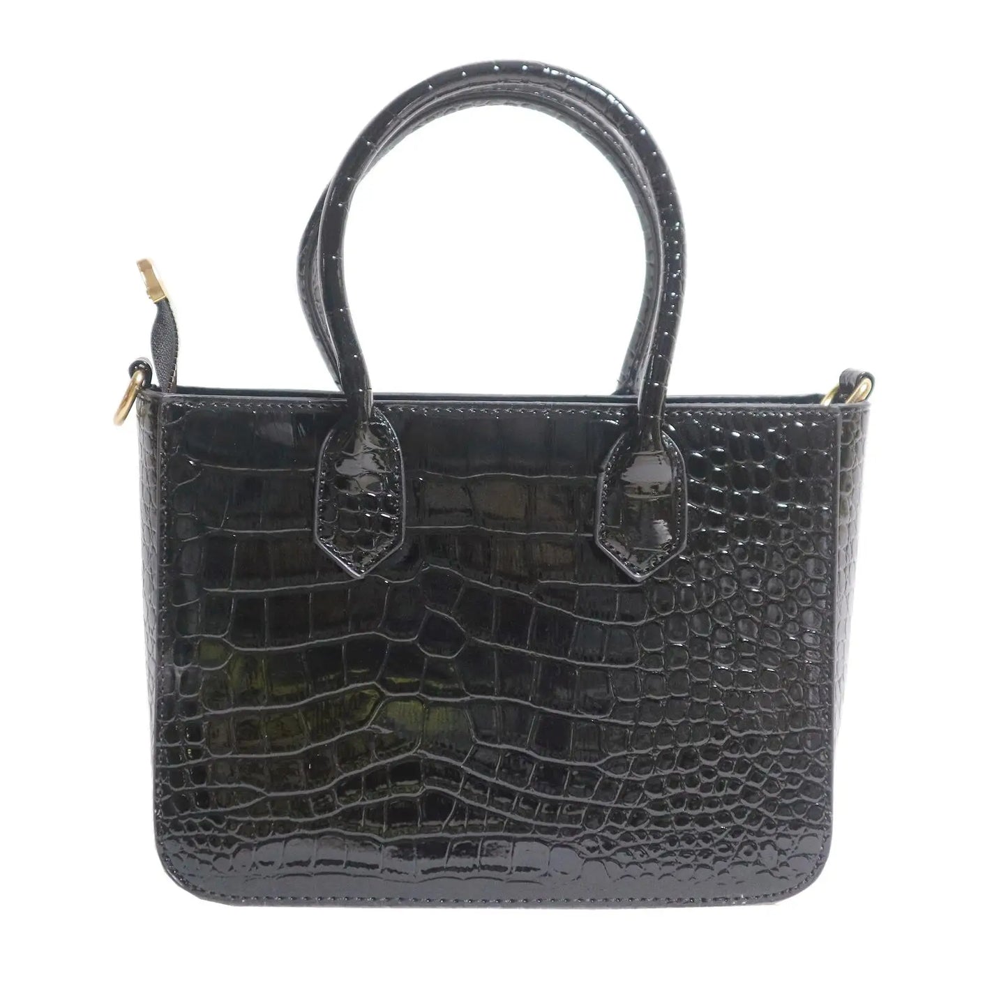 Maxy Big Metal Chain Decoration PU Handbags Matching Square Toe Flats Slippers Stone Pattern Shoes And Bag Set