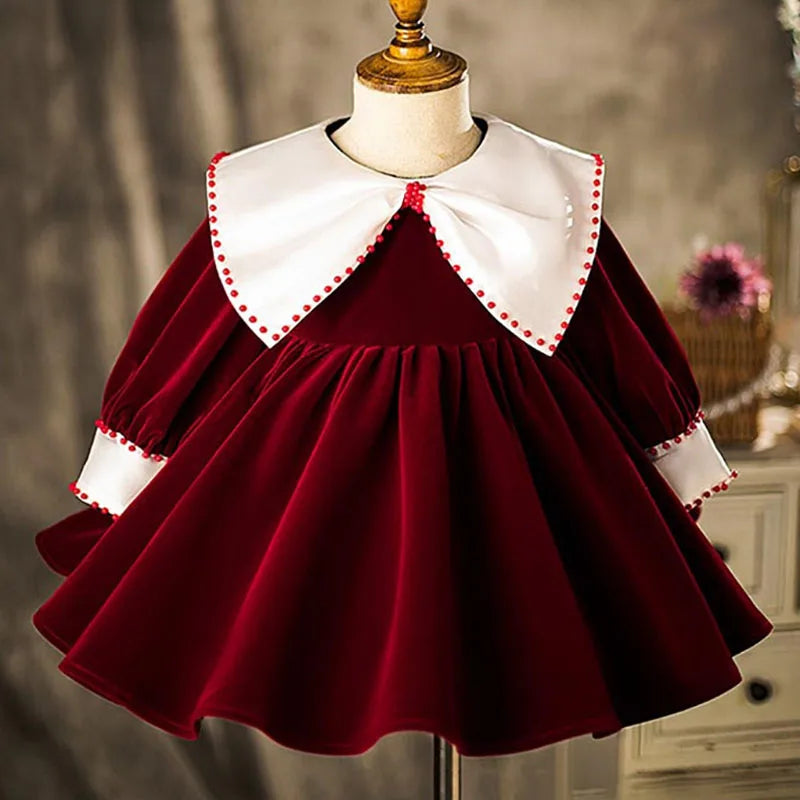 Maxy Princess Satin Lace Beading Bow Flower Girl Dress Children First Communion Dress Ball Gown Wedding Party Dress Birthday Show