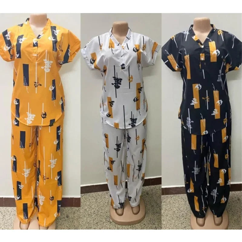 Maxy Fashion Pants Set Women Blouse Straight Trousers Two Piece Set Woman Shirt Tracksuit Set Summer Top Matching Sets