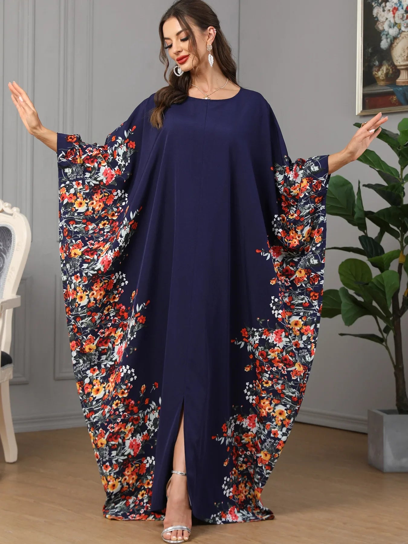 Maxy Ramadan Abayas for Muslim Women Casual Bat Sleeve Maxy Dress Turkey Arab Robe Dubai Islam Kimono Jalaiya Caftan Party Gowns