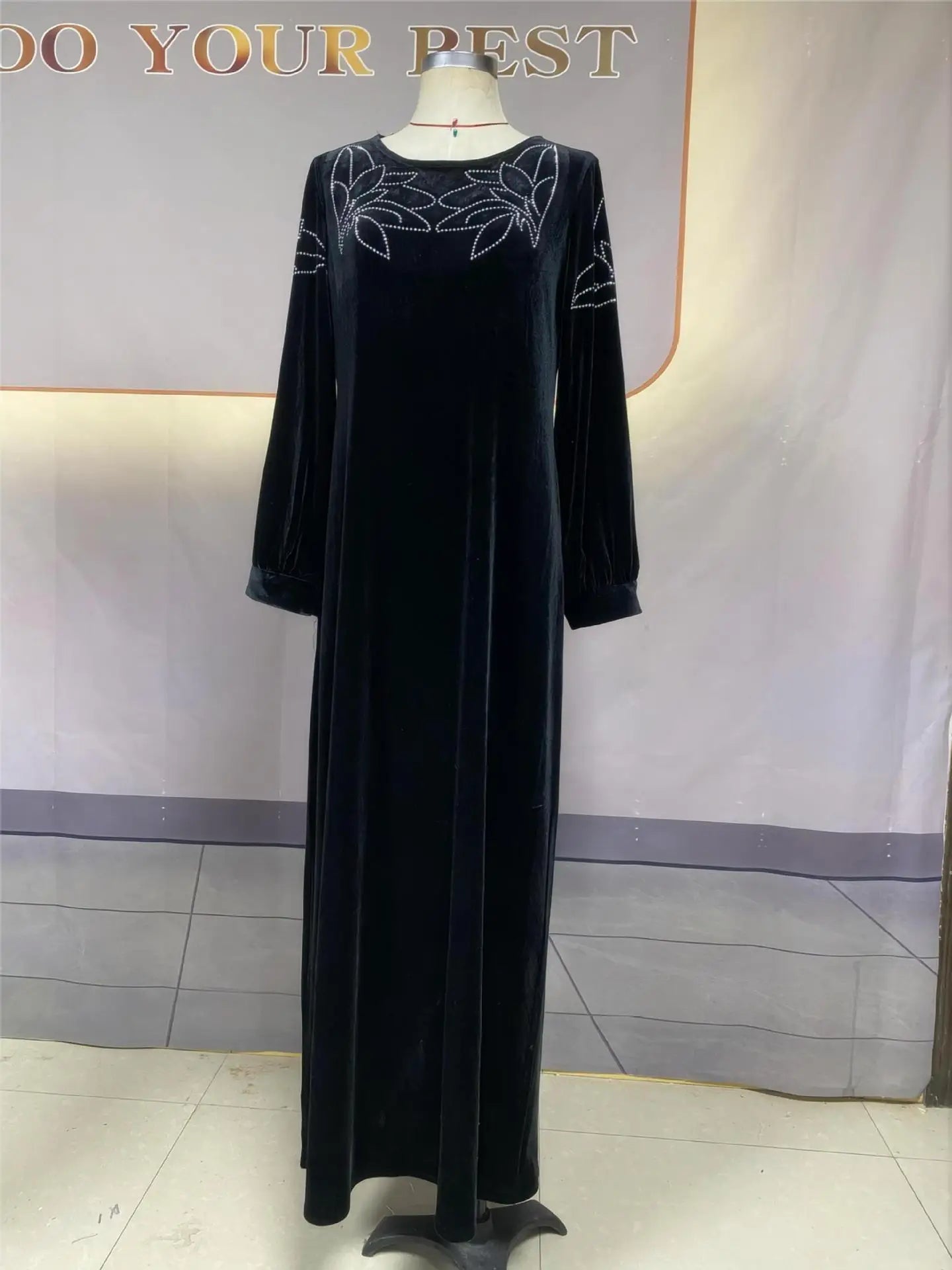 African Dresses For Women Long Sleeve Turkey Diamonds Evening Wedding Party Floor Length Dress Muslim Africa Clothes 2024