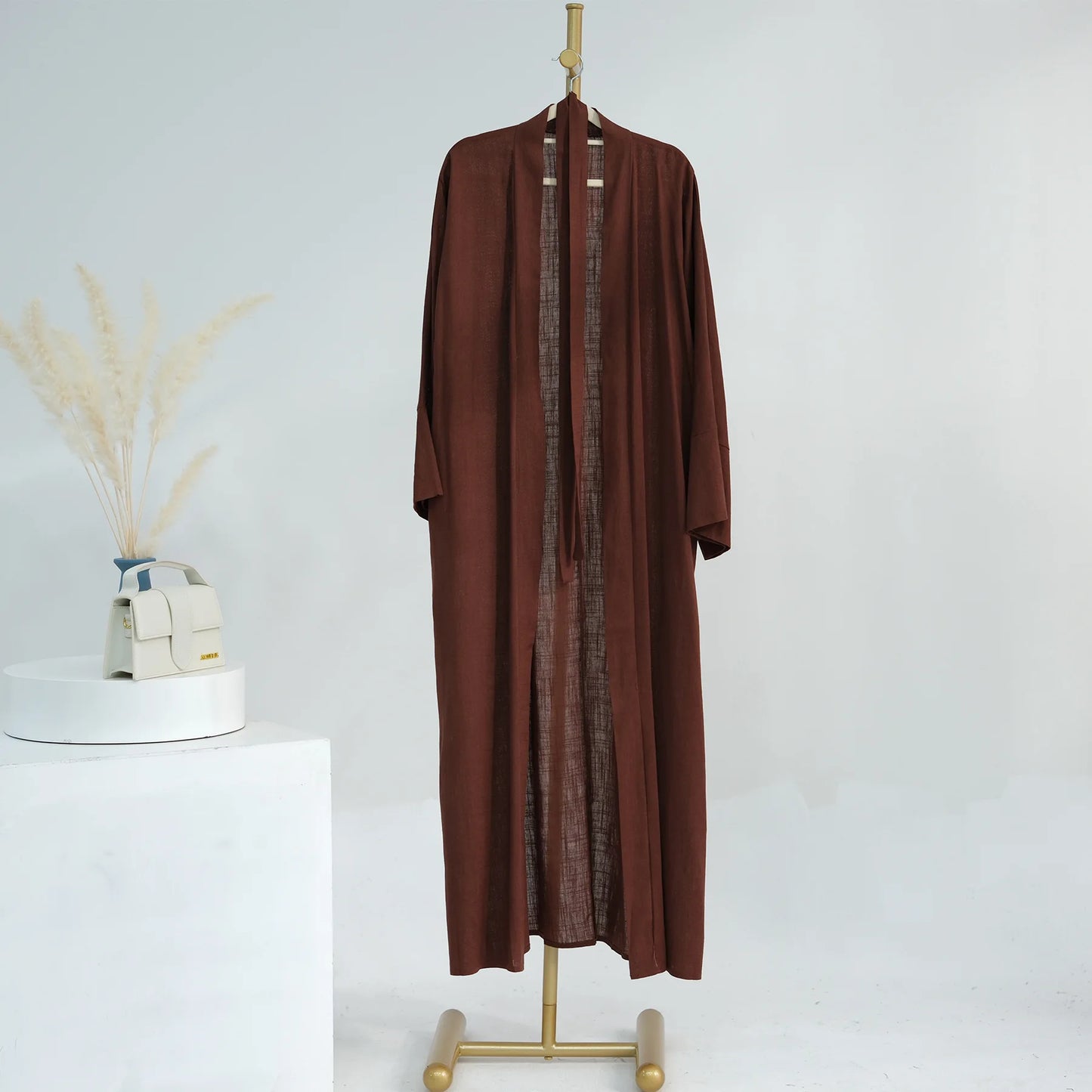 Maxy 2pcs Open Abaya Muslim Women Kimono Inner Dress Set Turkey Islamic Arab Robe Dubai Caftan Jalabiya Eid Ramadan Outfits Gown