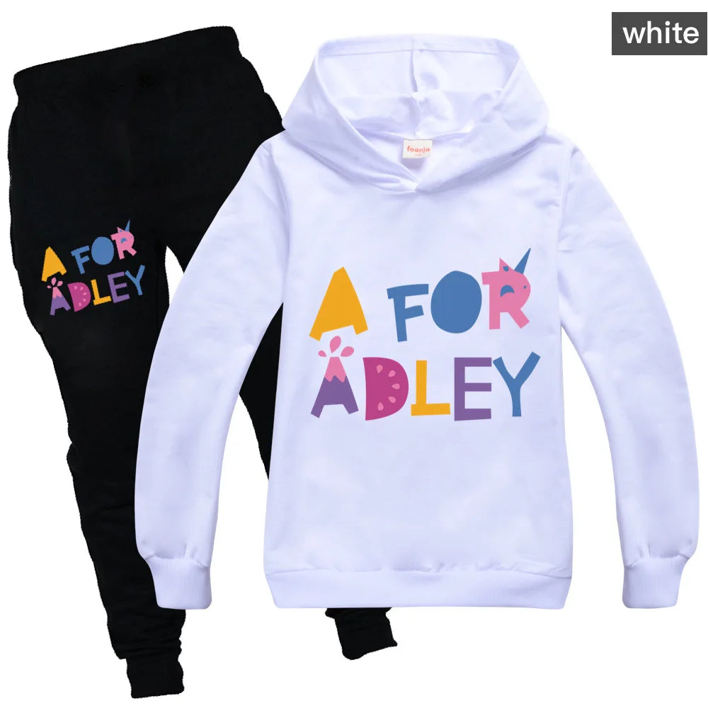 Maxy Children's Clothing A for Adley Girls Boys Clothes Sets Spring Fall Long Sleeve Sweatshirt+Pants Suits Baby 2pcs Girls Set