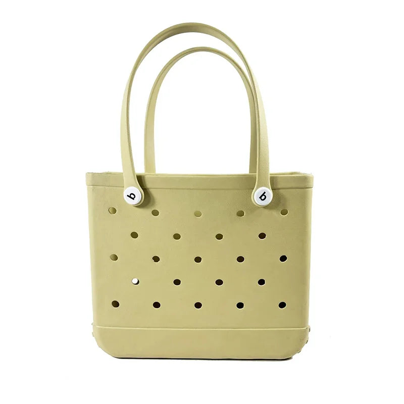 Maxy EVA Beach Tote Bag Large Waterproof Handbag with Holes for Pool Travel Picnic Outdoor Storage Washable Sandproof Shoulder Bag